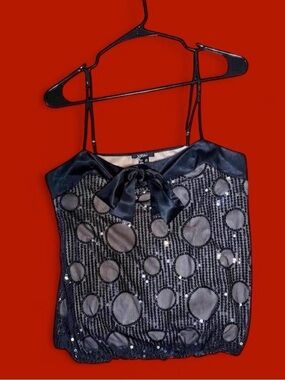 ✨ Vintage Y2K XOXO Sequin Polka Dot Cami Tank Top ✨